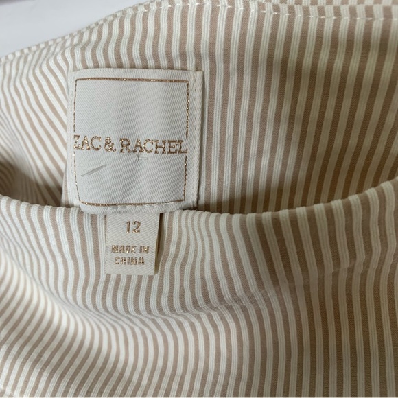 Zac & Rachel Tan Stripped Capris Size 12 - Picture 6 of 9